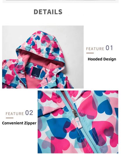 Girls' Polar Fleece Hooded Winter Jacket