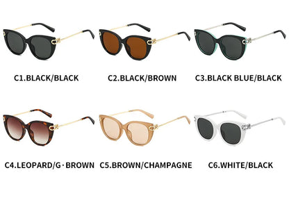 Two-Tone Square UV400 Sunglasses with Silver Accents