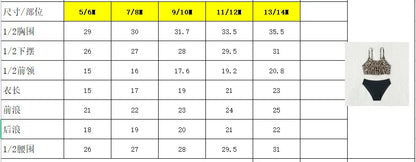 Girls’ Leopard Tankini Set – 2-Piece Swimwear, Adjustable Straps