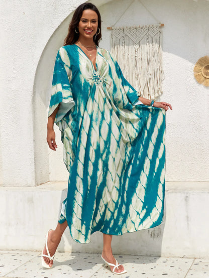 Women’s Flowing Caftan Cover-Up – Beach & Poolside Elegance