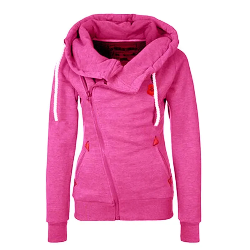 Women’s & Teens’ Side-Zip Hoodie – Warm, Soft, High-Neck, Casual Fit