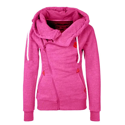 Women’s & Teens’ Side-Zip Hoodie – Warm, Soft, High-Neck, Casual Fit