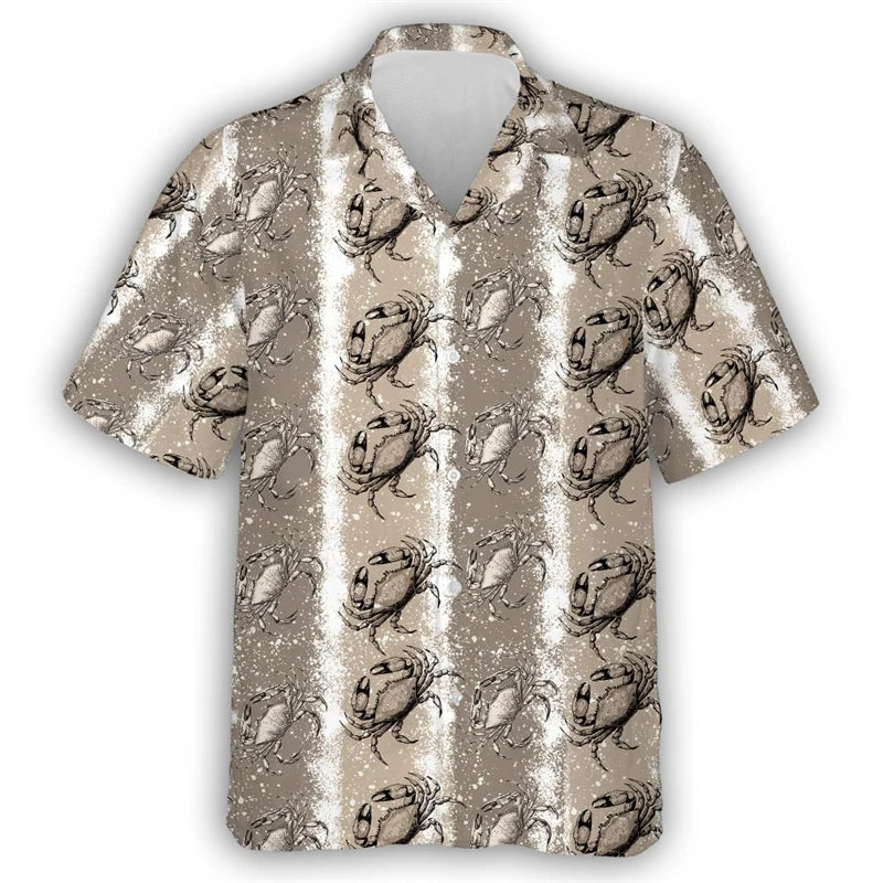 Men’s & Teens’ Coastal Print Button-Up Shirt – Vacation Ready