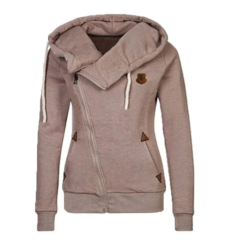 Women’s & Teens’ Side-Zip Hoodie – Warm, Soft, High-Neck, Casual Fit