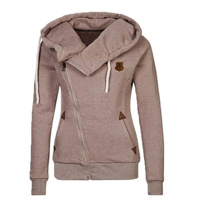 Women’s & Teens’ Side-Zip Hoodie – Warm, Soft, High-Neck, Casual Fit