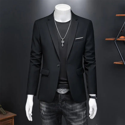 Men’s & Teens Solid Color Single-Button Blazer – Formal & Semi-Formal