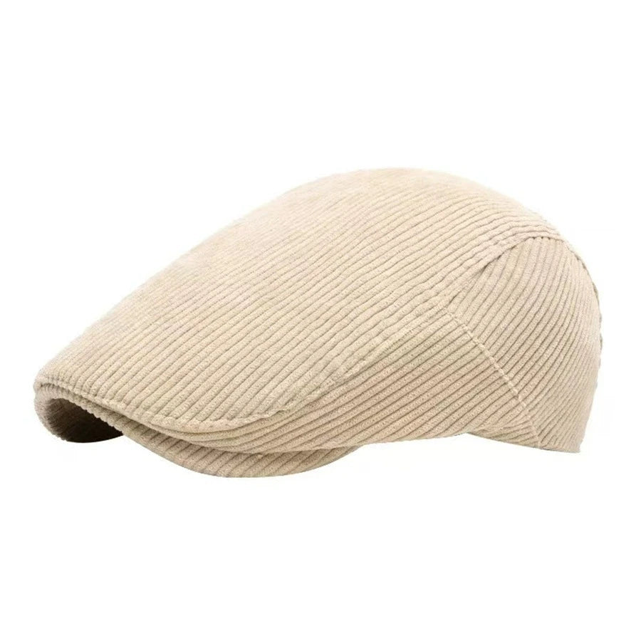 Men’s Corduroy Flat Cap – Classic Retro Newsboy Style