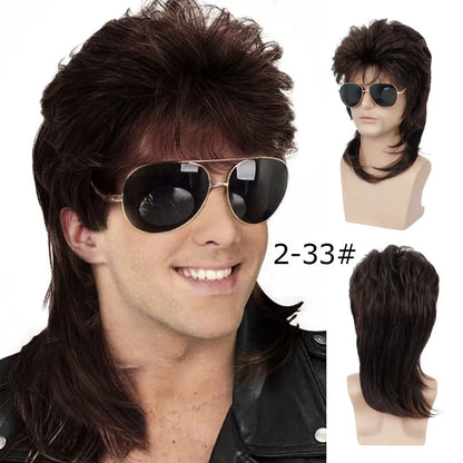 Retro Mullet Costume Wig – Long, Straight
