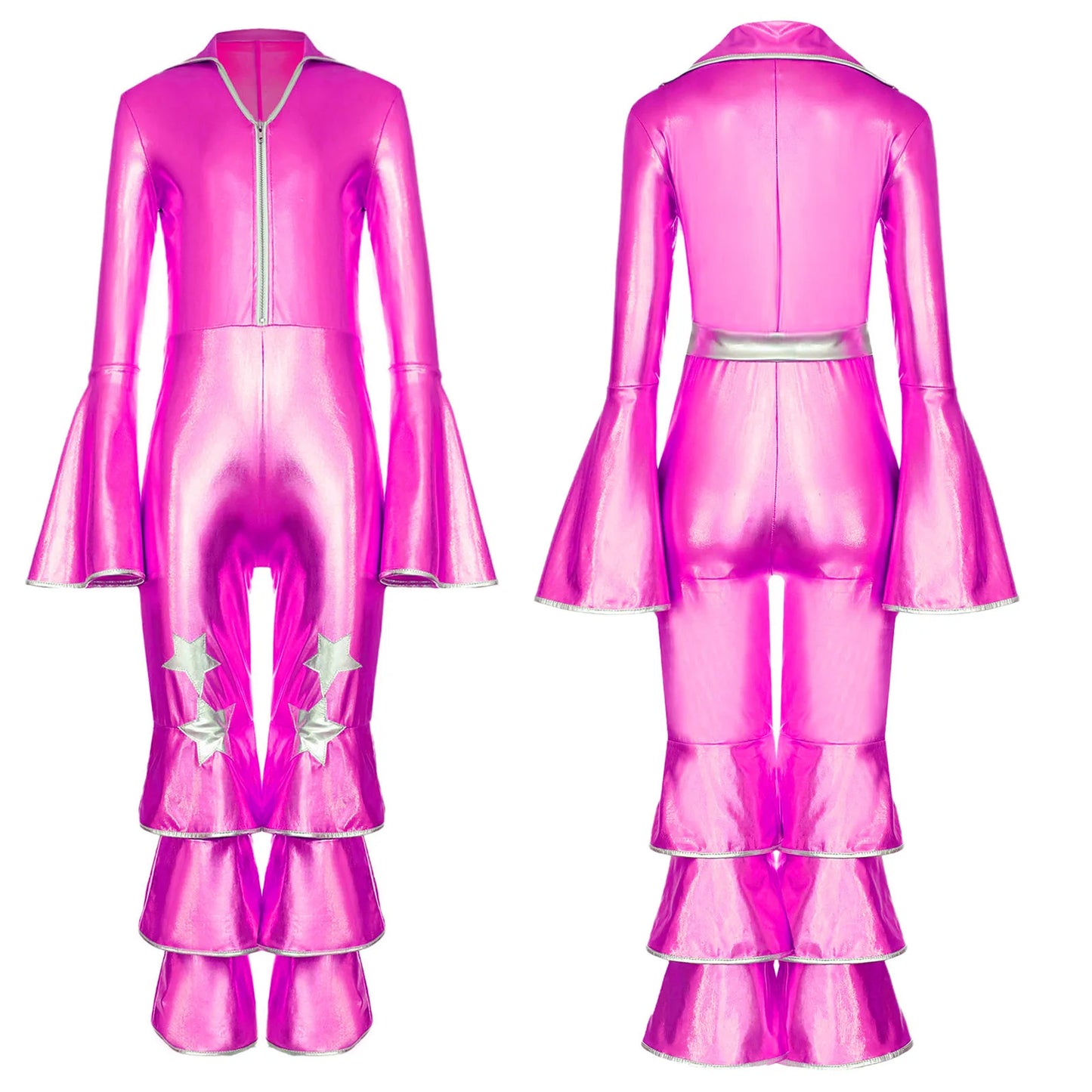 Girls’ Metallic Bell Bottom Jumpsuit – Retro Theme Night Costume