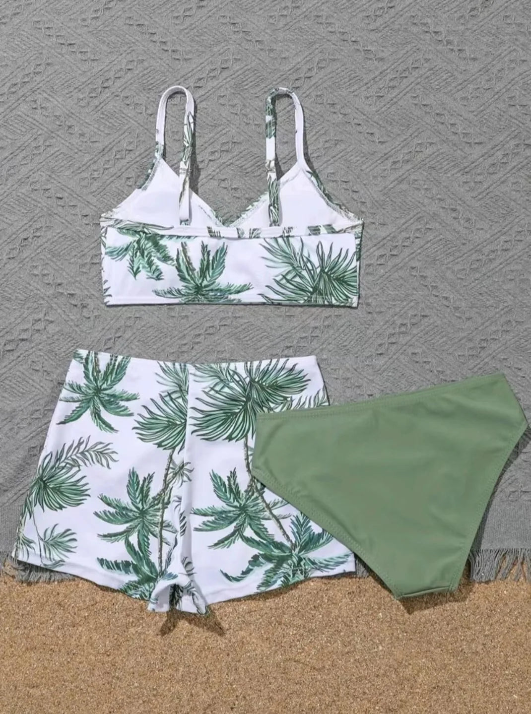 Kids Palm Print 3-Piece Swim Set