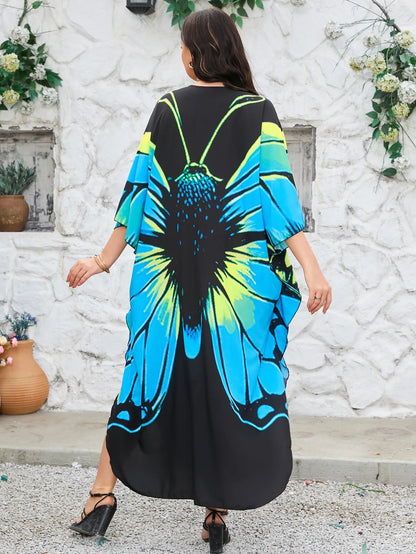 Women’s Flowing Caftan Cover-Up – Beach & Poolside Elegance