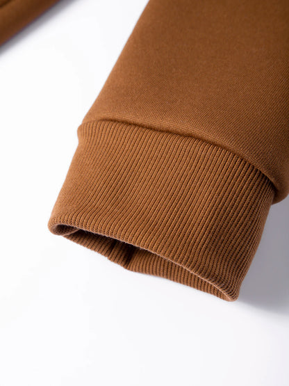 Men’s Solid Fleece Hoodie & Joggers Set – Autumn/Winter Tracksuit