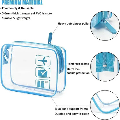 Clear PVC Travel Toiletry Bag – Zip Pouch for Cruise & Air Travel