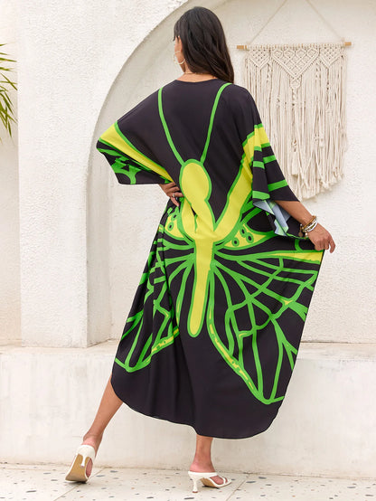 Women’s Flowing Caftan Cover-Up – Beach & Poolside Elegance