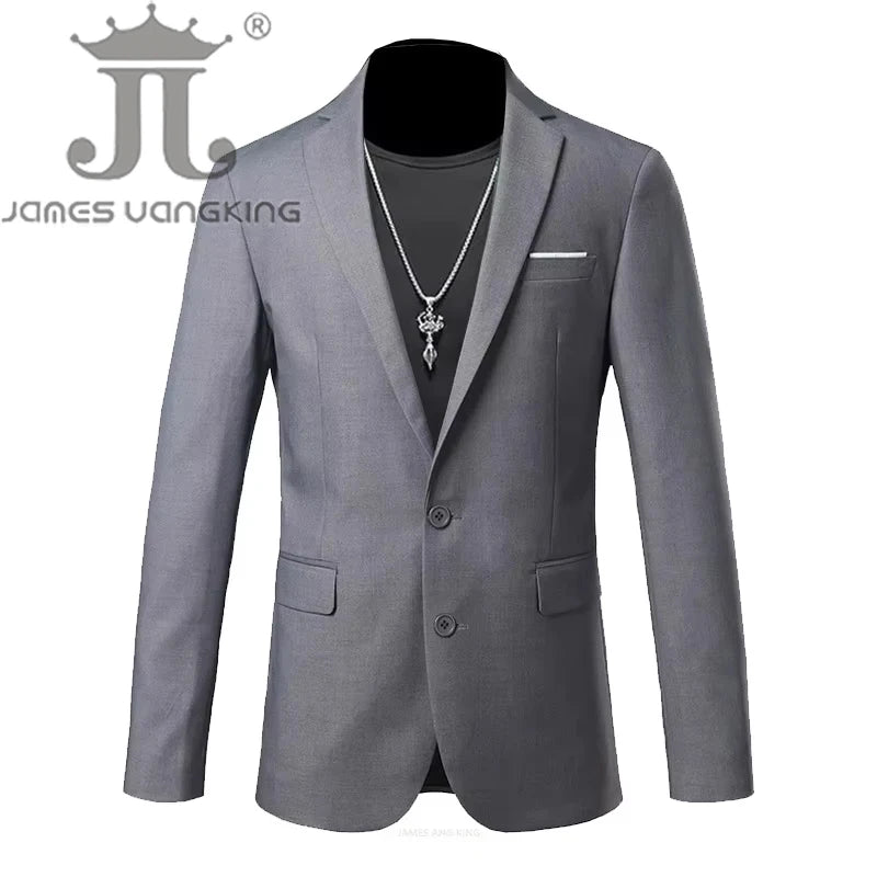 Men’s & Teens Solid Color Single-Button Blazer – Formal & Semi-Formal