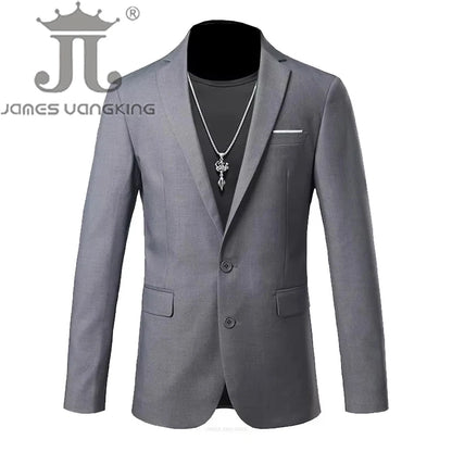 Men’s & Teens Solid Color Single-Button Blazer – Formal & Semi-Formal