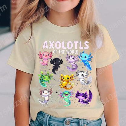 Kids’ Axolotl Graphic Tee – Soft, Comfy Crewneck