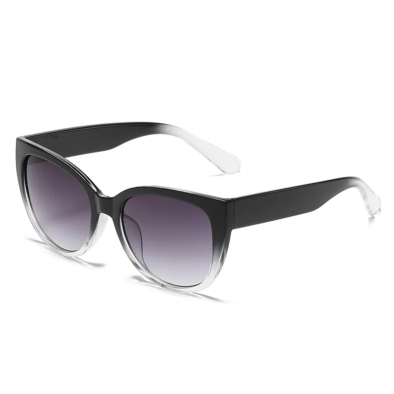 Gradient Cat-eye Minimalist Sunglasses Unisex European American Style Sun Protection Sunglasses Wide Leg Design