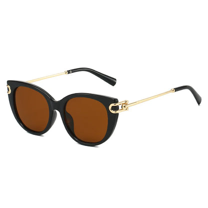 Two-Tone Square UV400 Sunglasses with Silver Accents