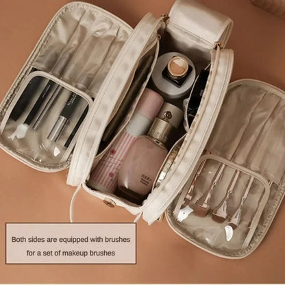 Large Travel Makeup Organizer Bag – Double Zipper Storage