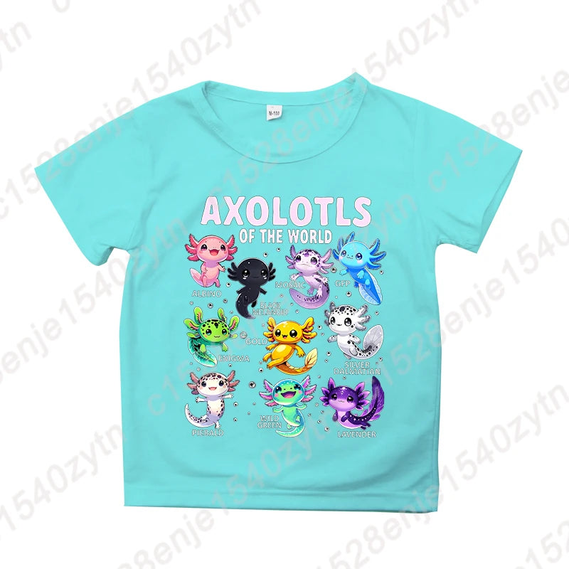 Kids’ Axolotl Graphic Tee – Soft, Comfy Crewneck