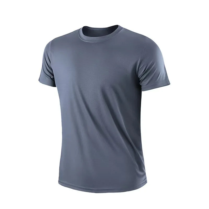 Men’s Quick Dry Athletic T – Shirt – Lightweight Short Sleeve Gym Top – Grey – L
