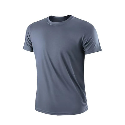 Men’s Quick Dry Athletic T – Shirt – Lightweight Short Sleeve Gym Top – Grey – L