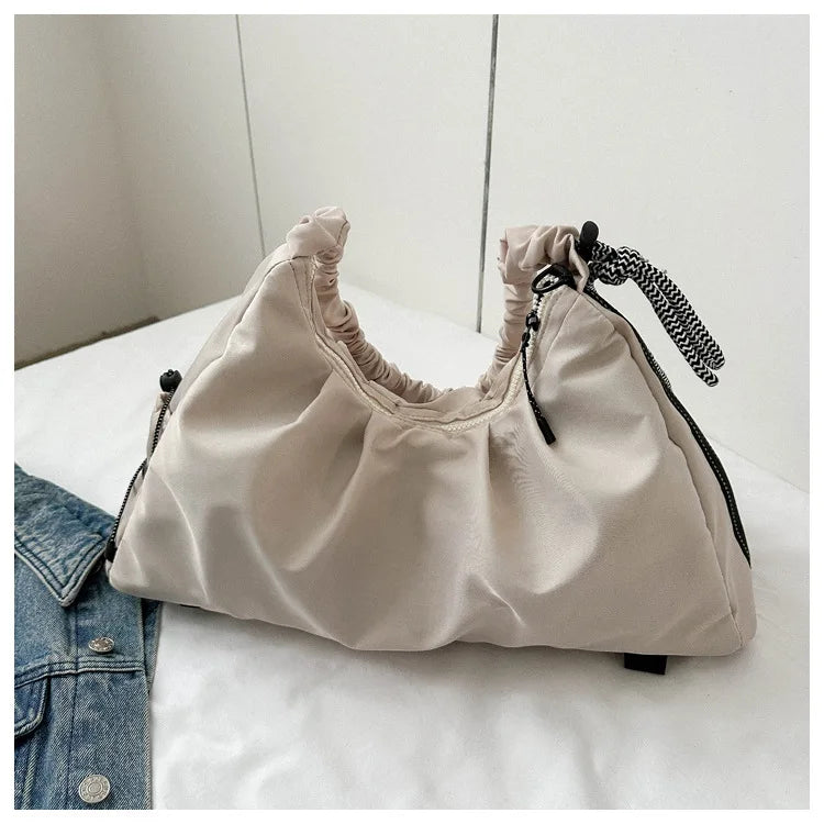 Women’s Ruched Gym Bag – Shoe Pocket, Wet Compartment & Yoga Mat Strap