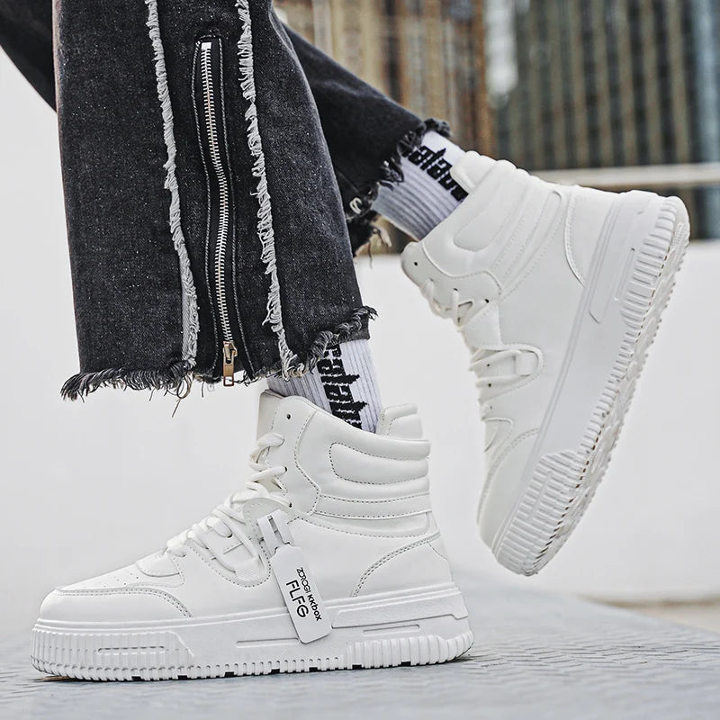 Men’s High-Top Skate Sneakers – Non-Slip, Padded Ankle Support