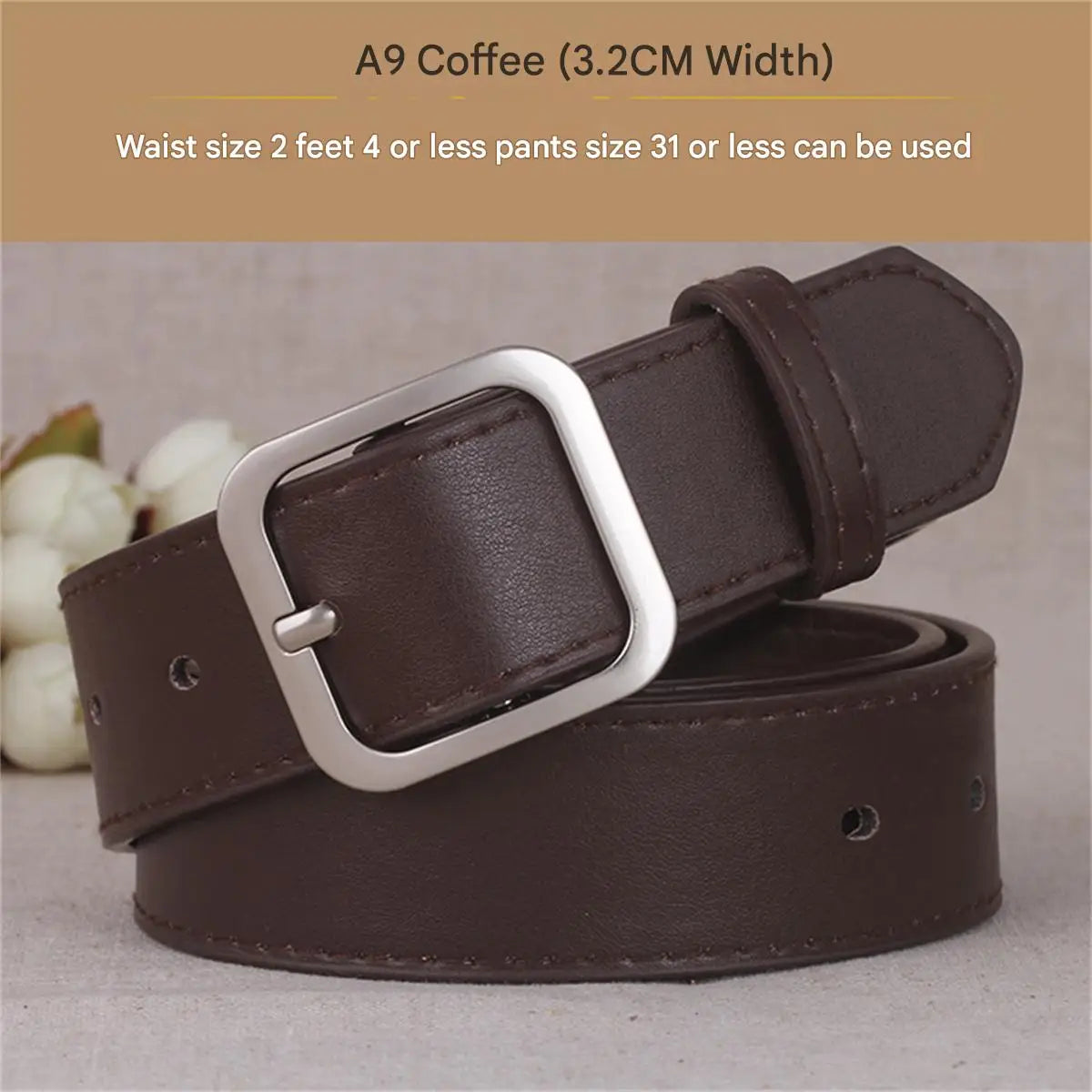 Women’s Classic Square Buckle Belt – Versatile Everyday Style