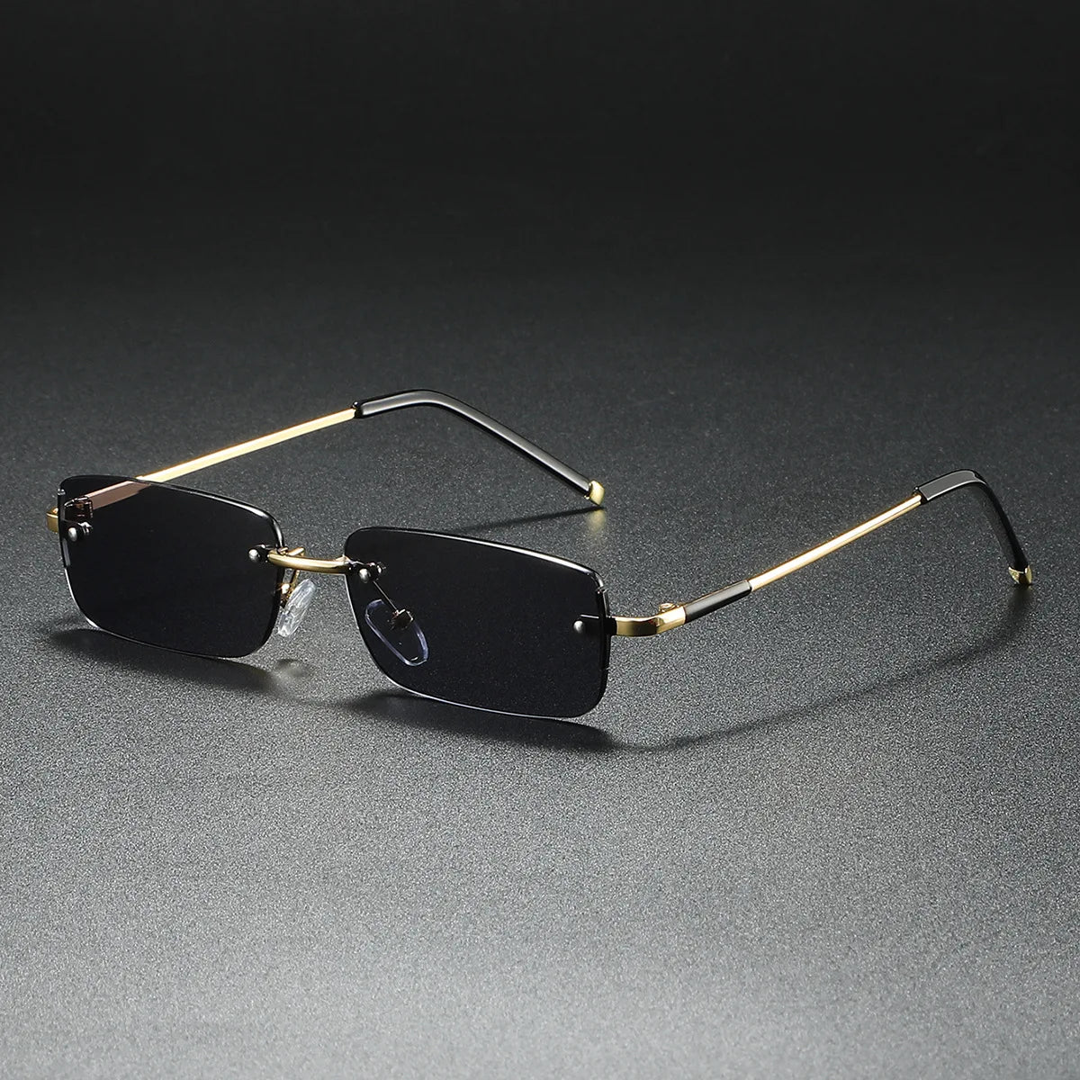 Men's Retro Rimless Rectangular UV400 Sunglasses