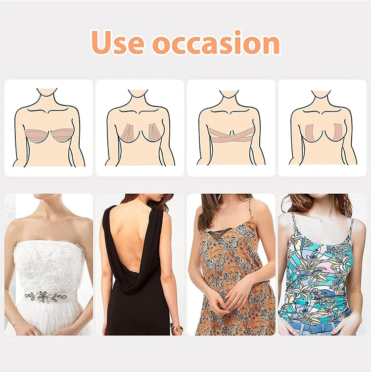 Invisible Lift Boob Tape & Nipple Covers Set – Strapless Support