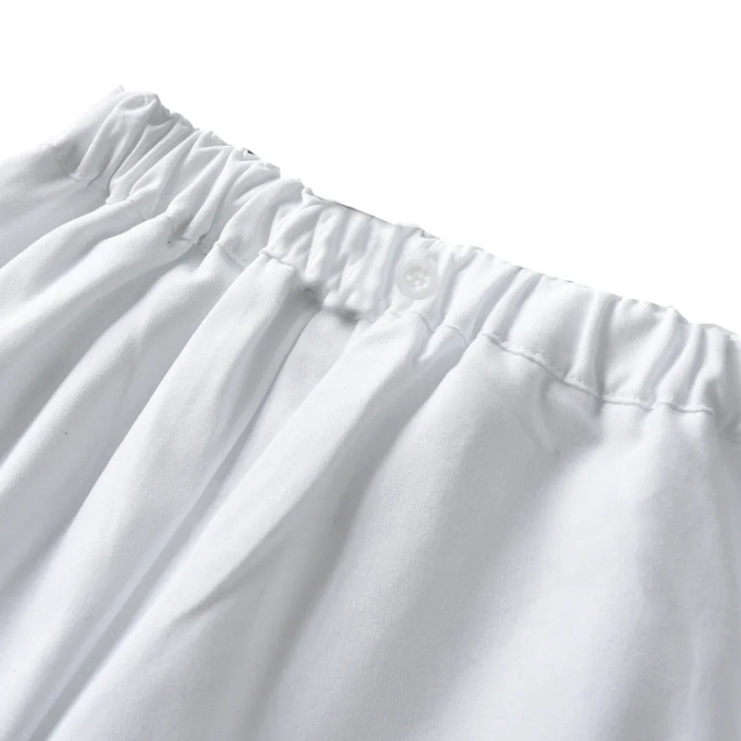 Boys White Formal Outfit Set – Shirt, Bow Tie & Suspenders