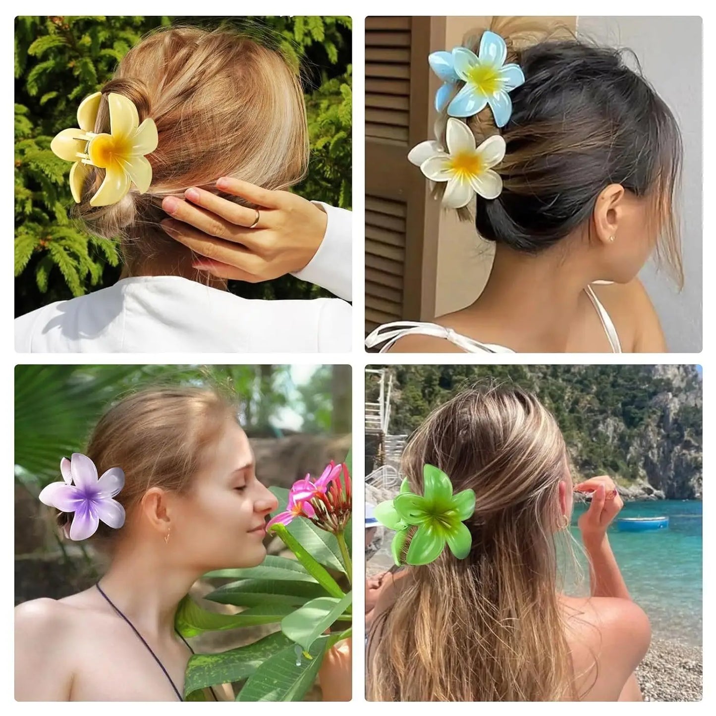 Tropical Flower Hair Claw Clip – Gradient Color