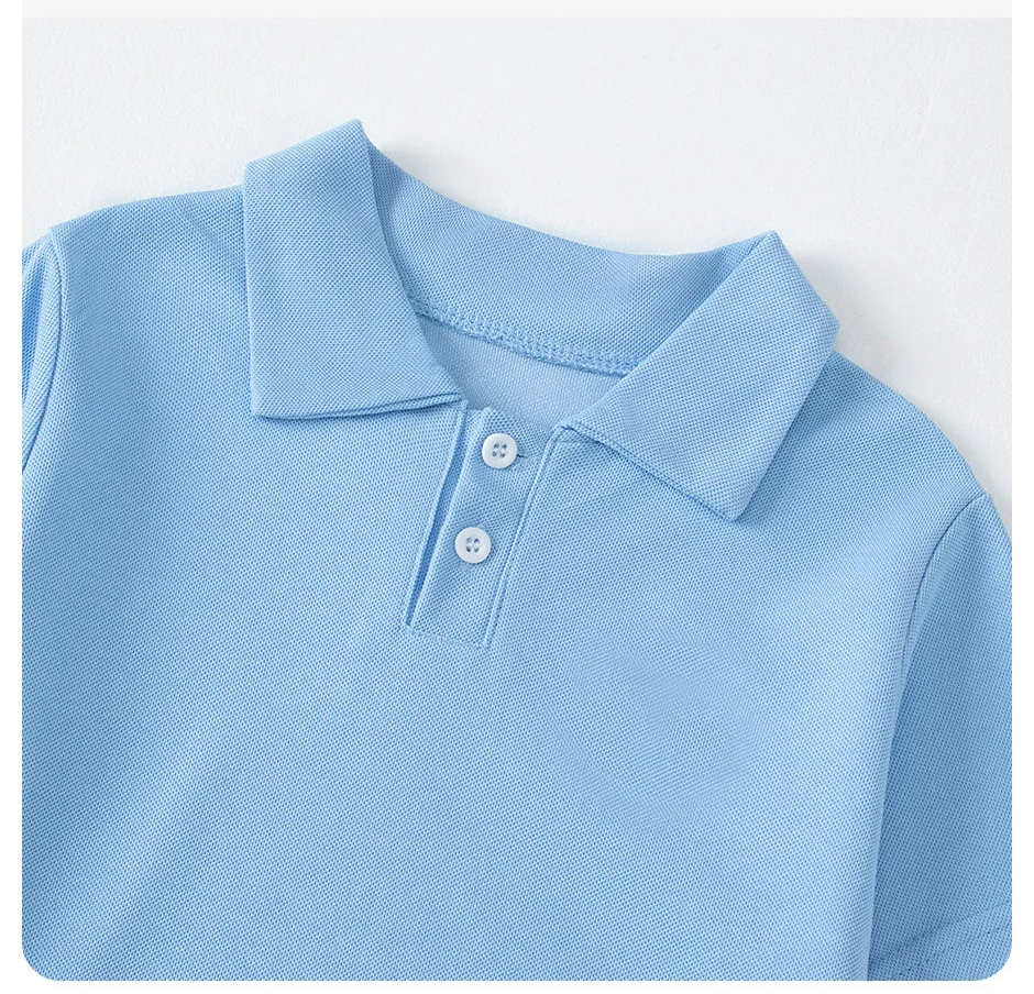 Kids’ Solid Color Short Sleeve Polo Shirt