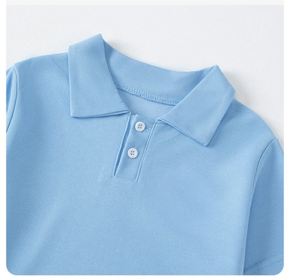 Kids’ Solid Color Short Sleeve Polo Shirt