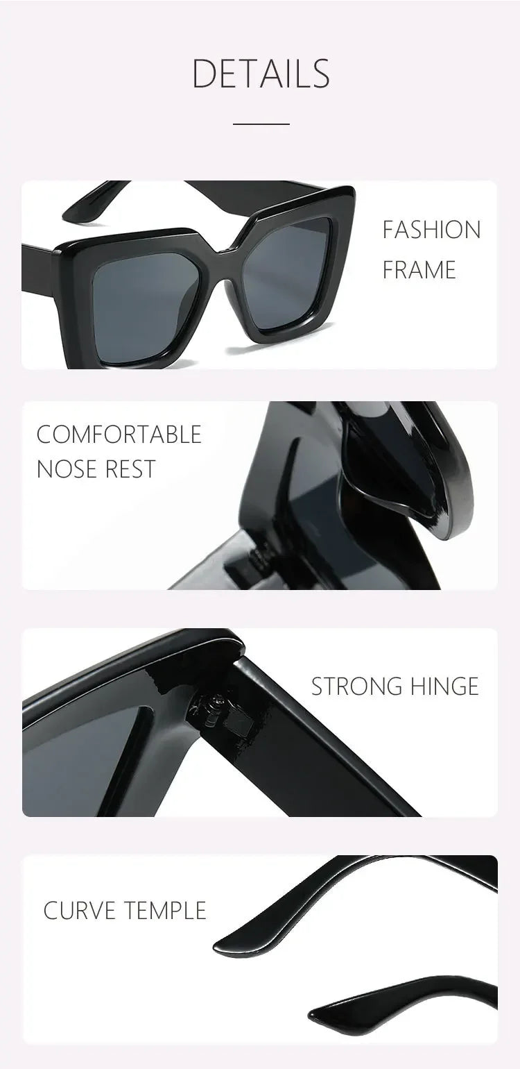 Oversized Square Sunglasses – UV400 Protection