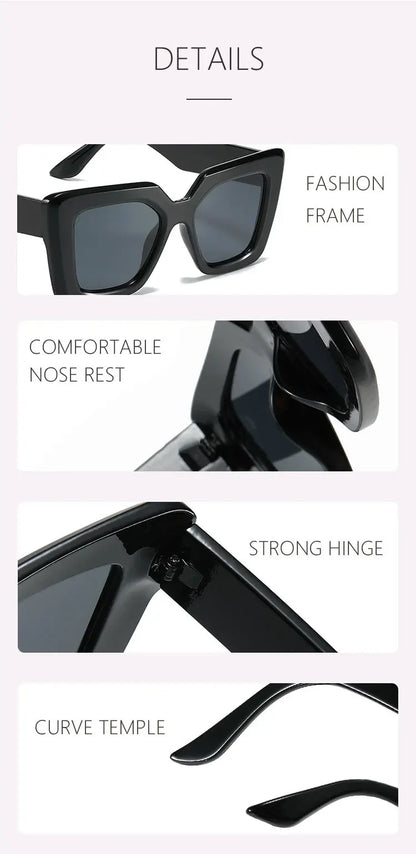 Oversized Square Sunglasses – UV400 Protection