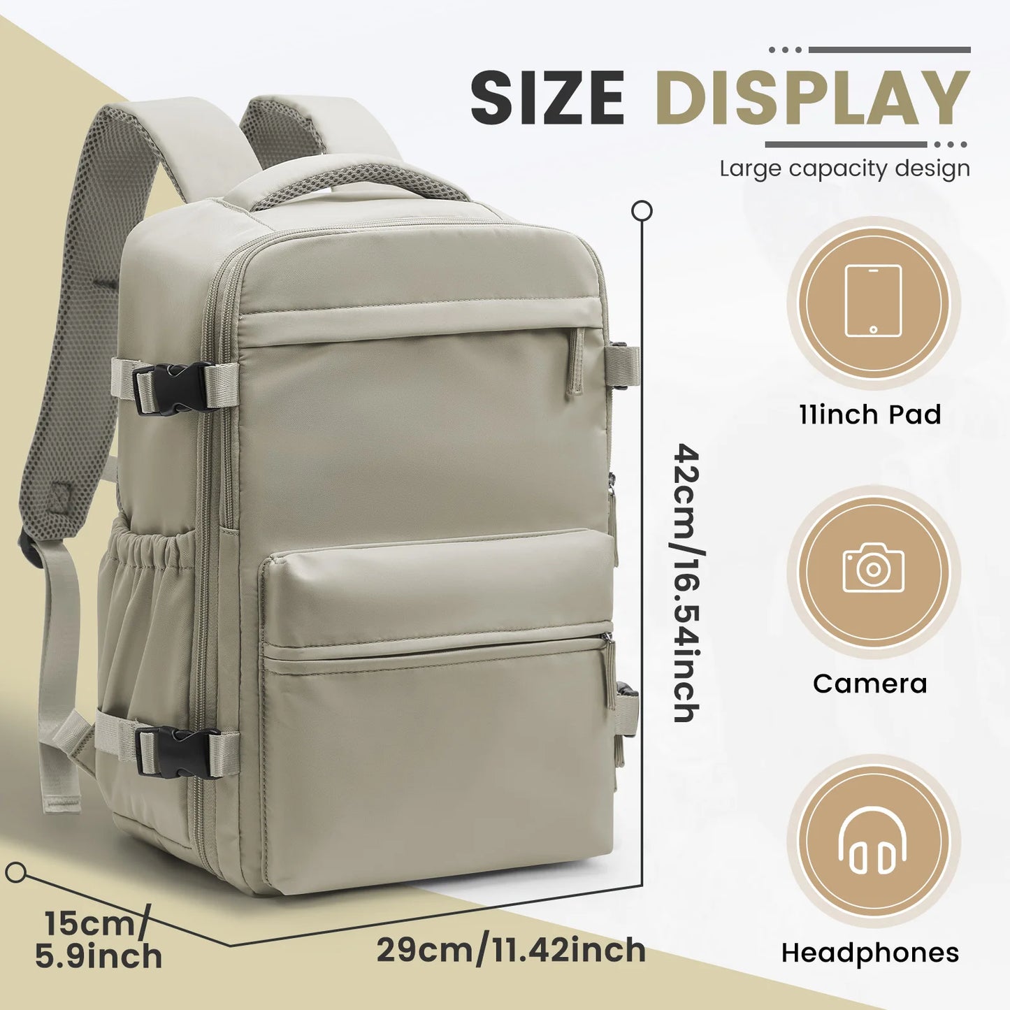 Vacuum Compression Travel Backpack – Expandable Carry-On, 20–35L