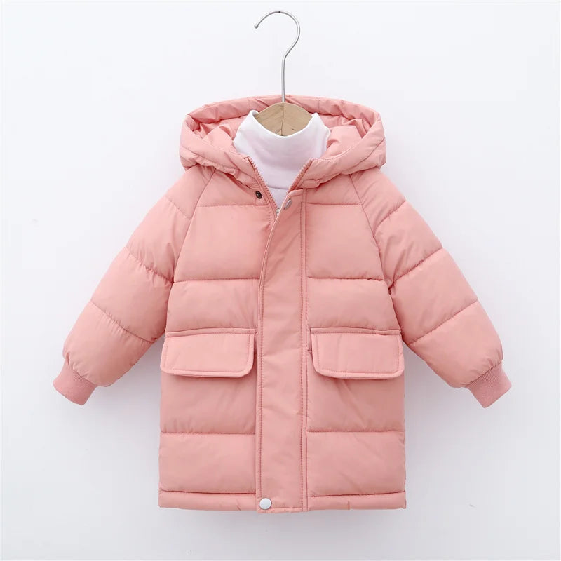Kids Hooded Puffer Jacket – Warm, Lightweight, Zip Front (Unisex)