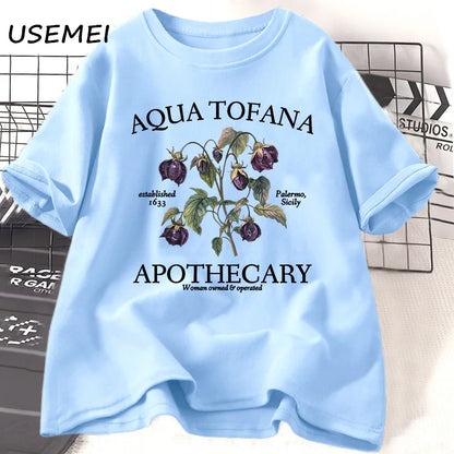 Women’s Apothecary Botanical Graphic Tee – Vintage Inspired Cotton Shirt