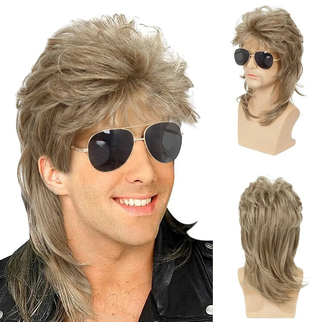 Retro Mullet Costume Wig – Long, Straight