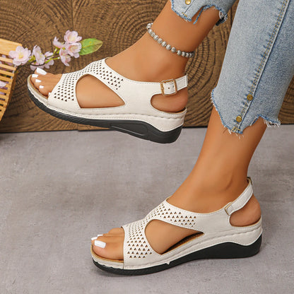 Women's Summer Comfort Wedge Sandals – Casual Open – Toe Cruise Shoes – Green – 42