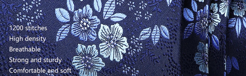 Men’s Floral Necktie Set – Tie, Pocket Square & Cufflinks