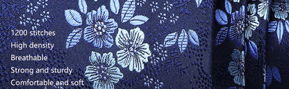 Men’s Floral Necktie Set – Tie, Pocket Square & Cufflinks