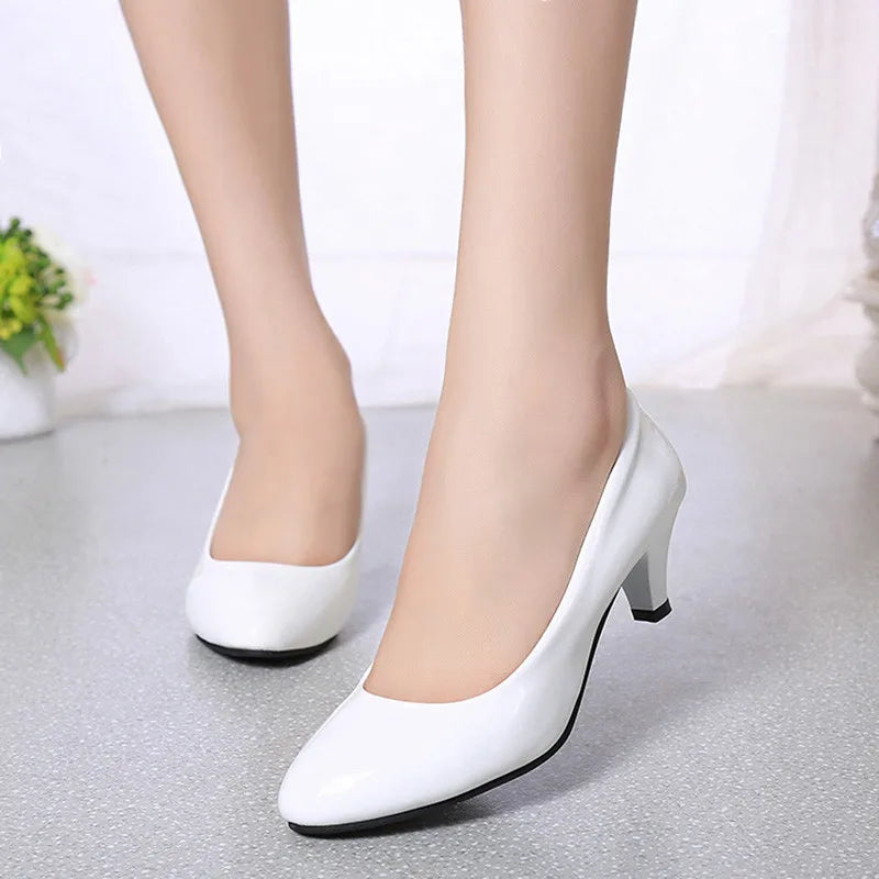Women’s Classic Heeled Pumps – Slip-On, Office to Evening