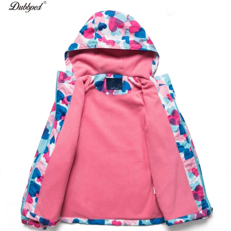 Girls' Polar Fleece Hooded Winter Jacket