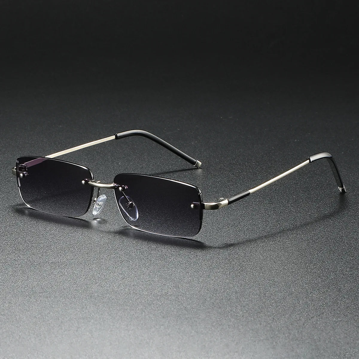 Men's Retro Rimless Rectangular UV400 Sunglasses