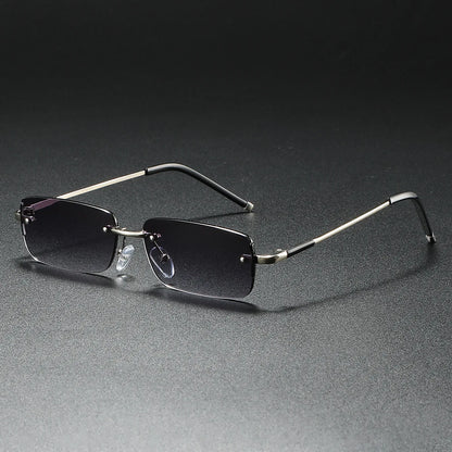 Men's Retro Rimless Rectangular UV400 Sunglasses