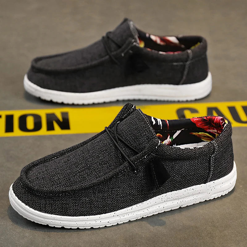 Men’s Canvas Slip – on Loafers – Lightweight Casual Shoes